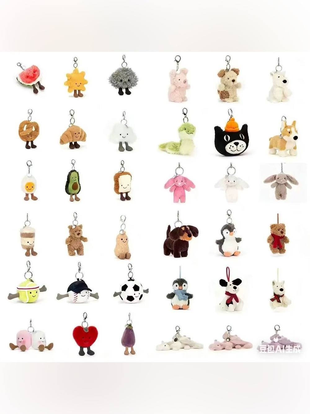 Plush Toy Keychain Assortment- Many Available